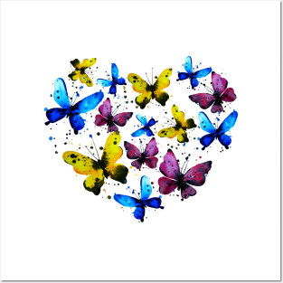 Butterfly heart Posters and Art